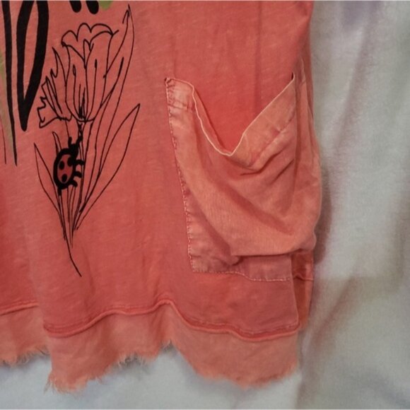 Jess & Jane Burnt Orange 100% Cotton Tulip Top with Accent Pocket Size Large - Picture 4 of 7